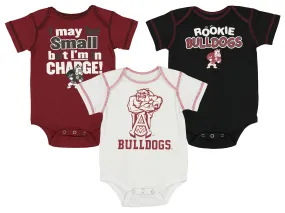 Outerstuff NCAA Infants Alabama A&M Bulldogs 3 Pack Creeper Bodysuit Set