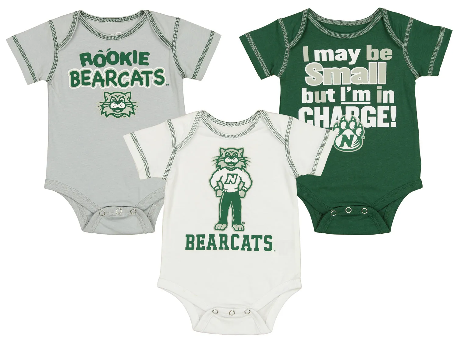 Outerstuff NCAA Infants Northwest Missouri State Bearcats 3 Pack Creeper Bodysuit Set