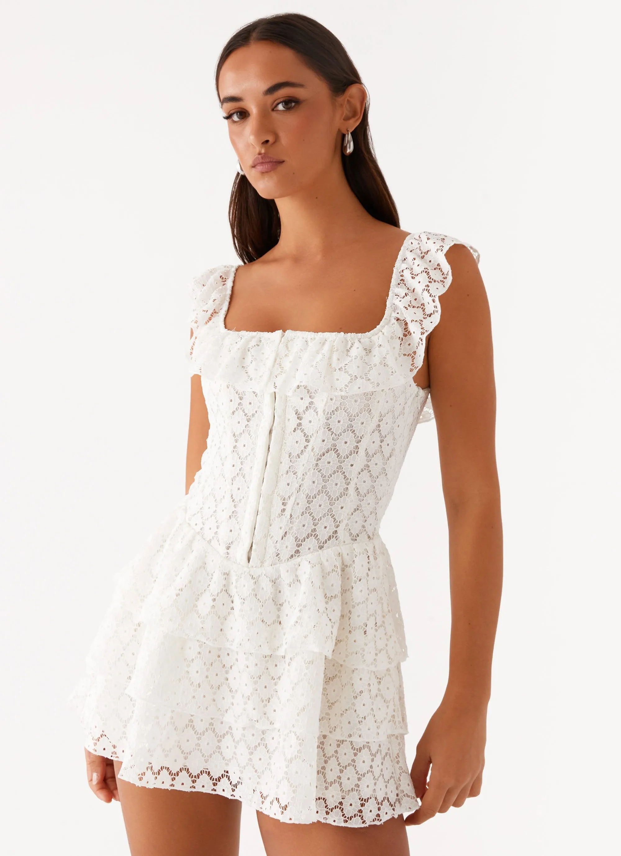 Paradise Dreams Corset Mini Dress - White