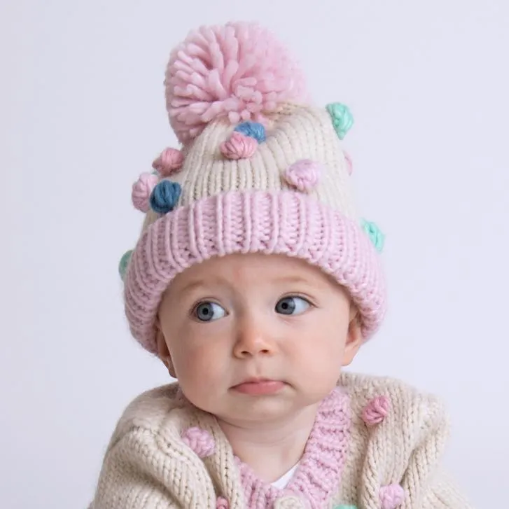 Pastel Popcorn Beanie Hat