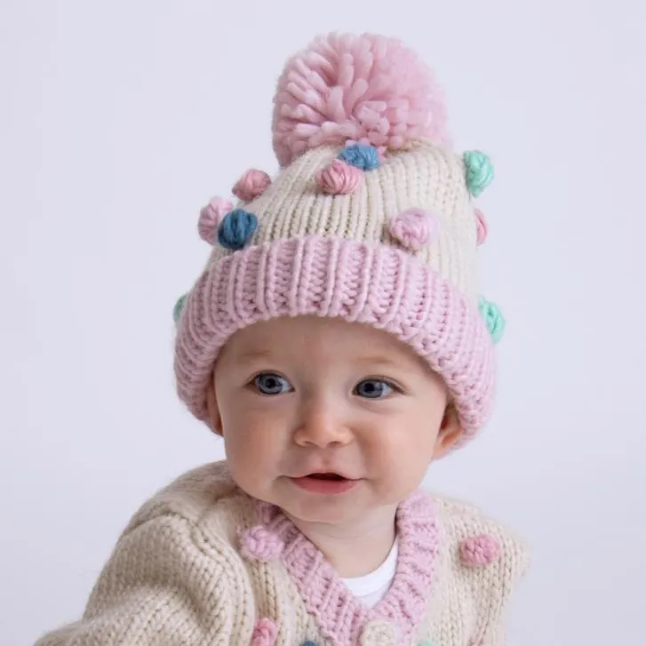 Pastel Popcorn Beanie Hat