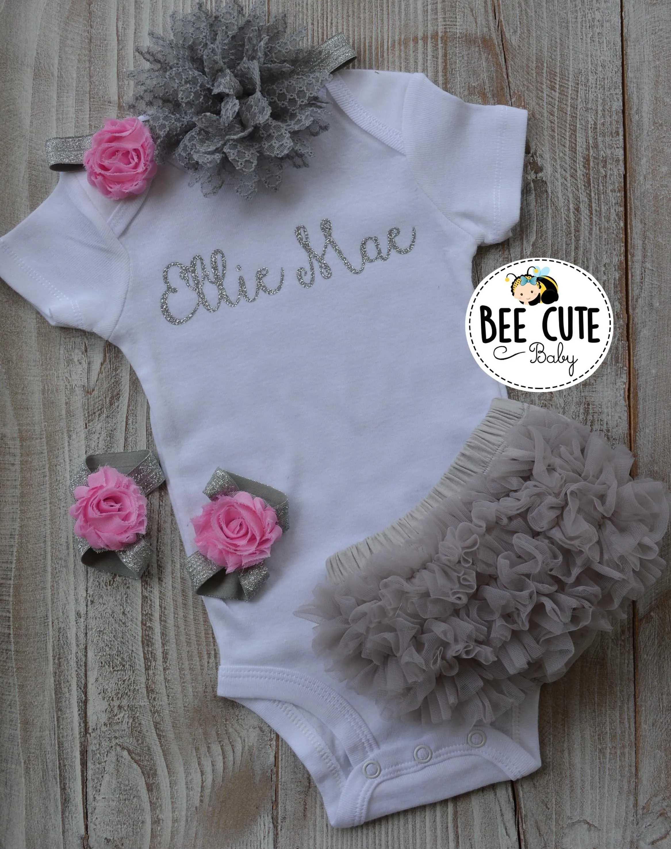 Personalized New Born Baby Girl Outfit