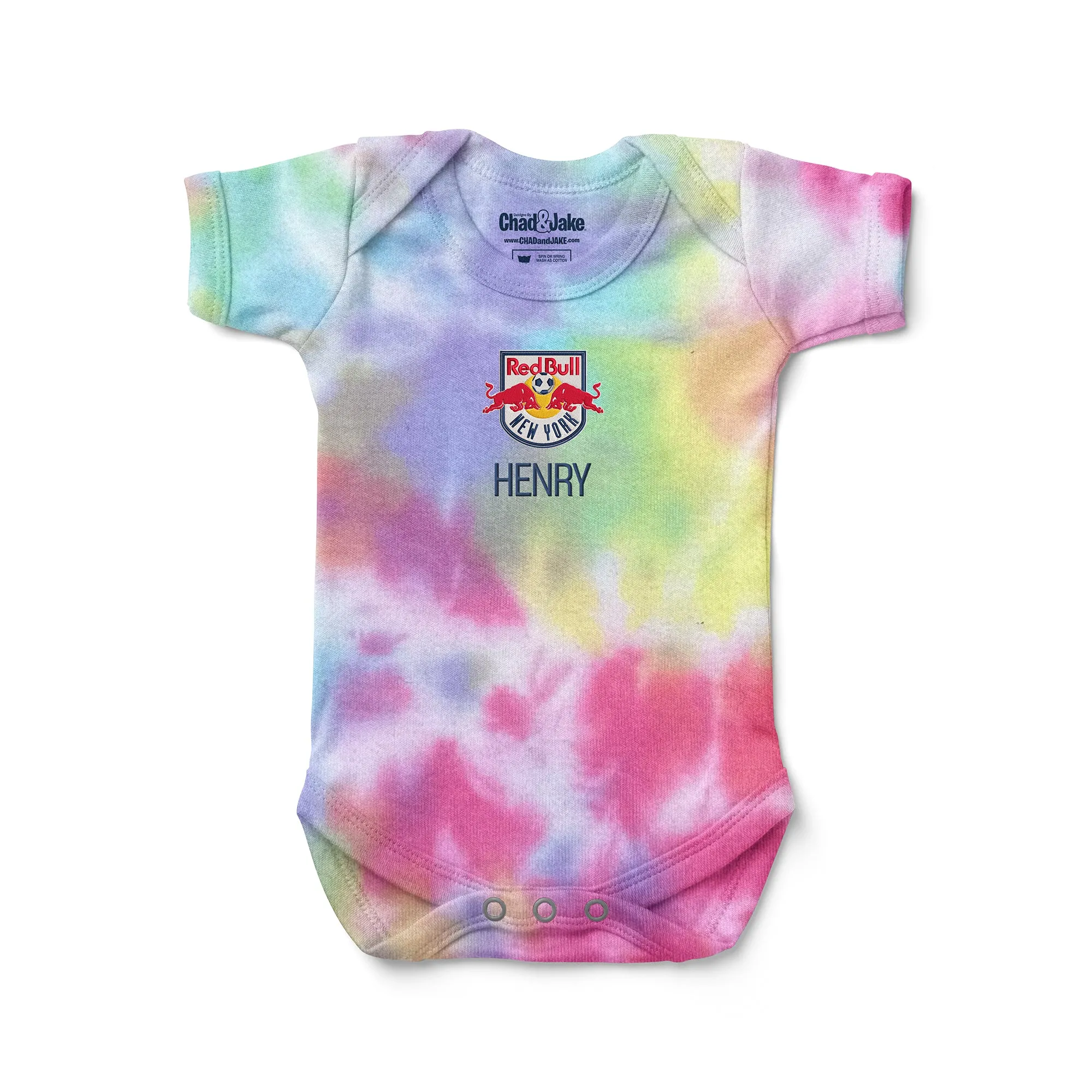 Personalized Tie Dye New York Red Bulls Bodysuit