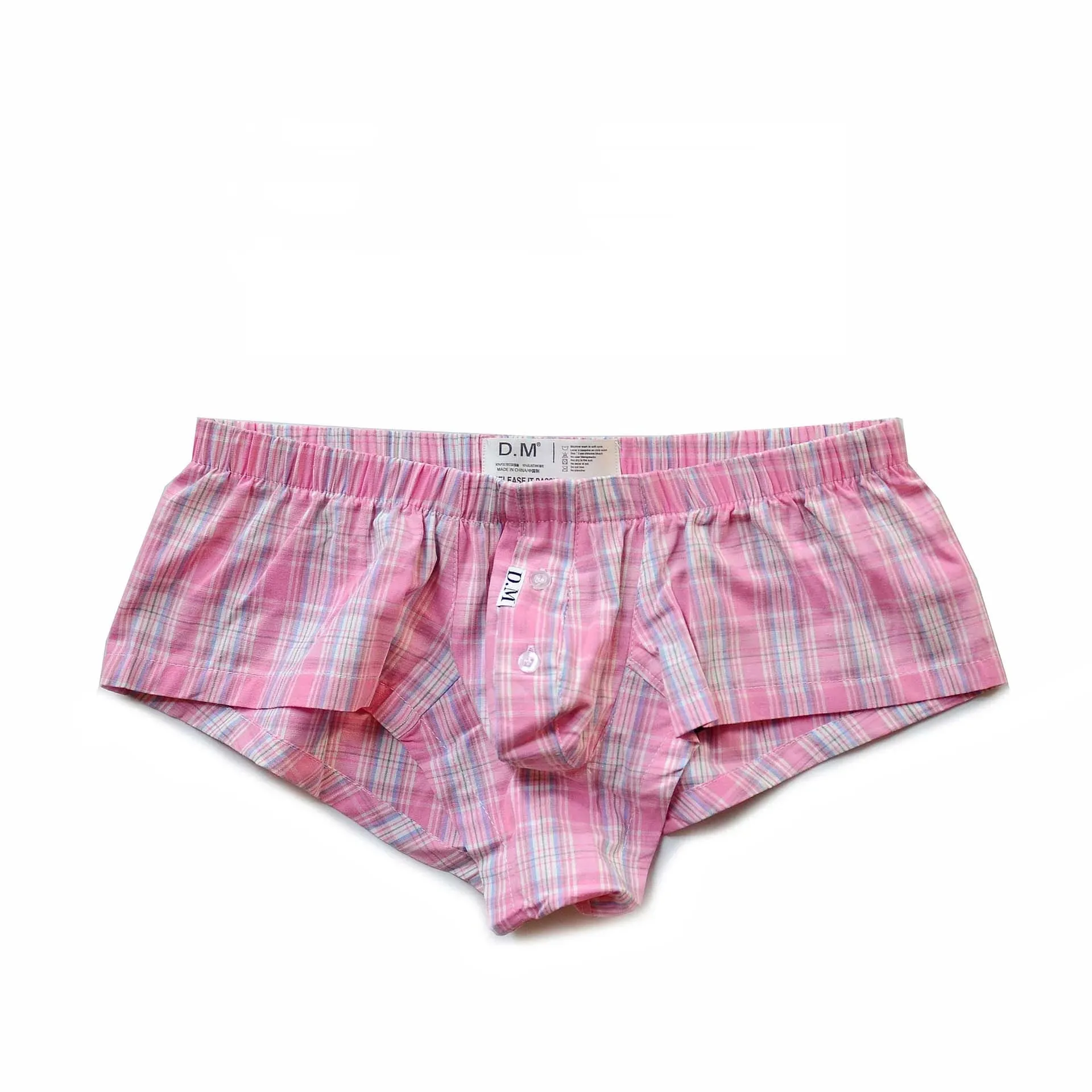 Plaid Pattern Elastic Waist Boxer