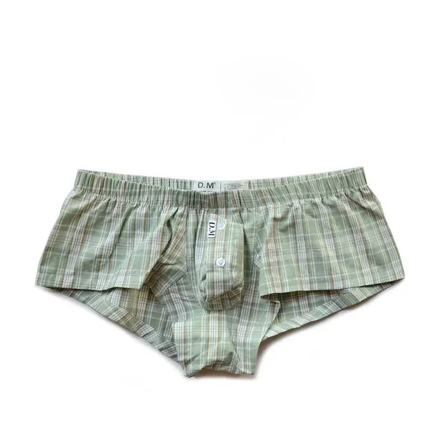 Plaid Pattern Elastic Waist Boxer