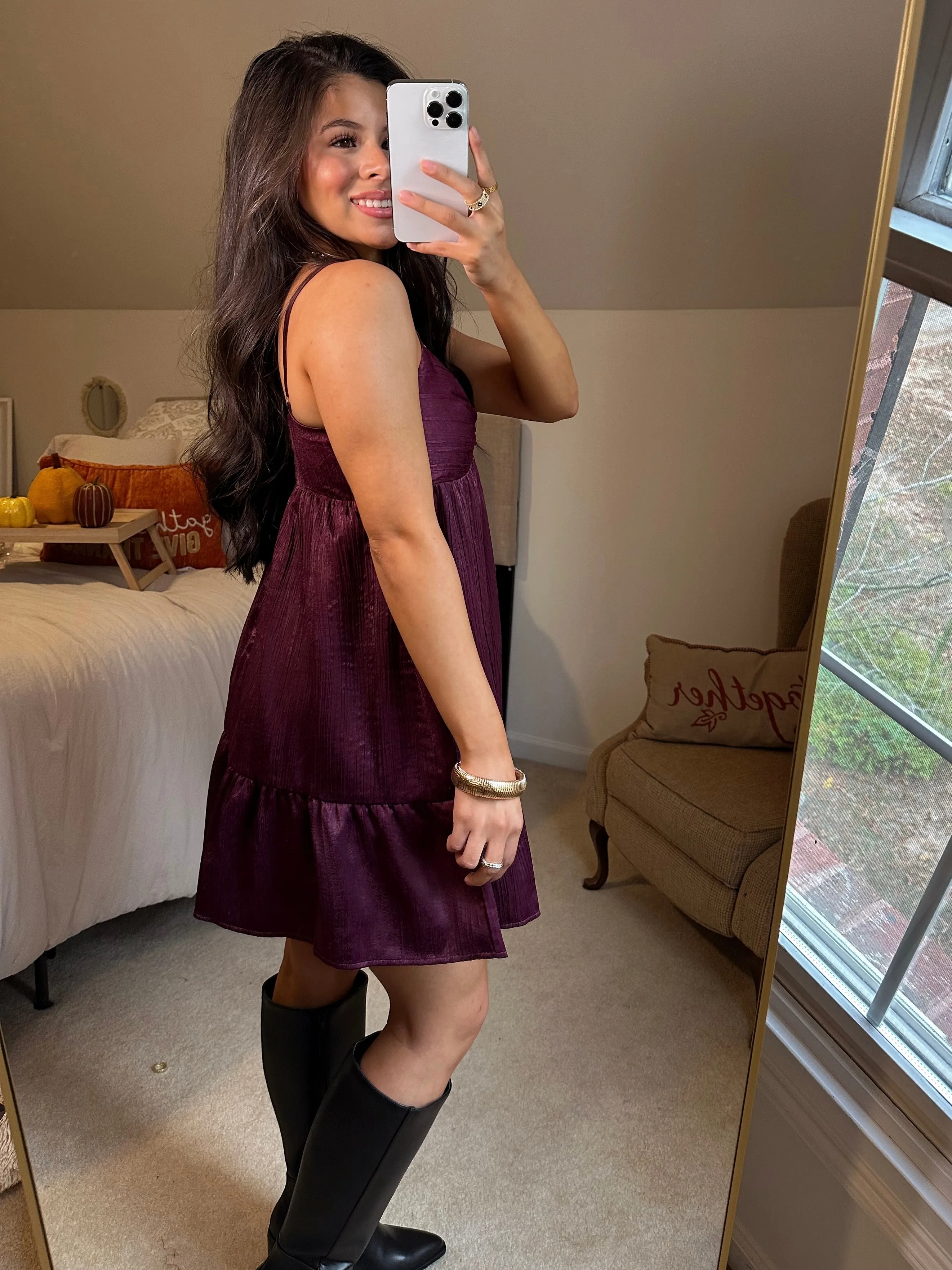 Plum Bow Babydoll Dress