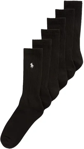 Polo Ralph Lauren Boys 6-Pack Athletic Crew Socks