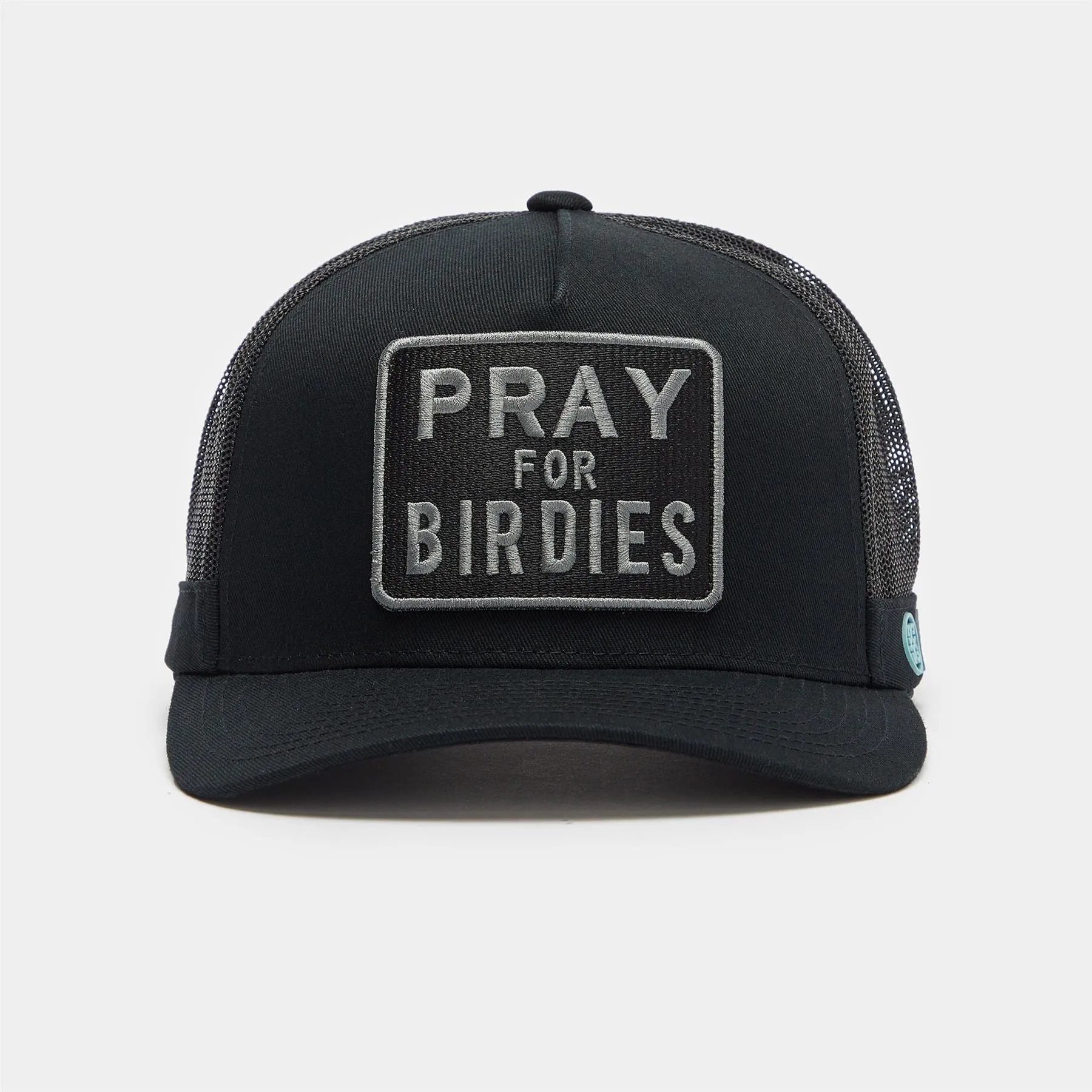 Pray For Birdies Interlock Knit Trucker Hat Onyx - AW23