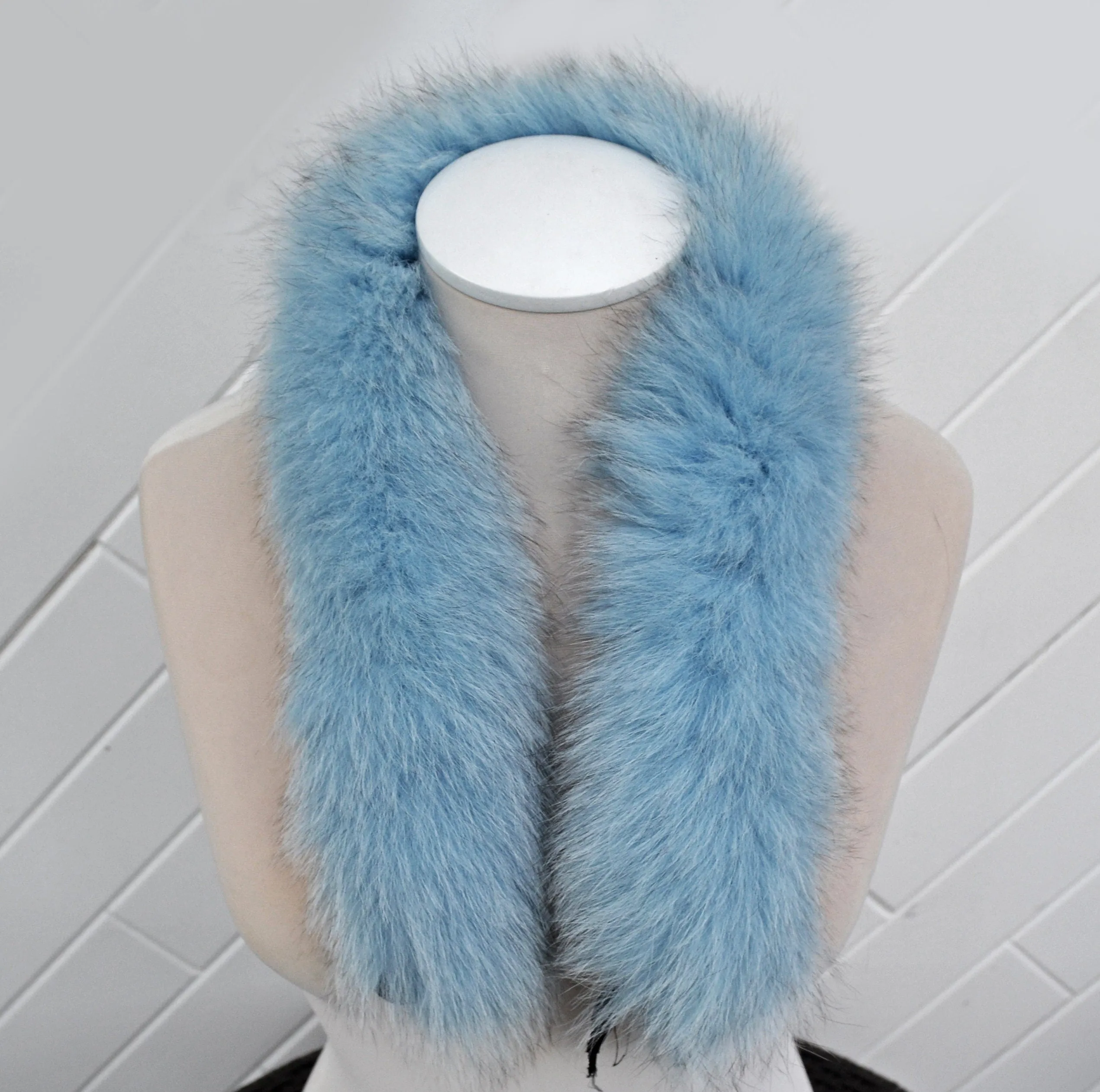 READY to SHIP, 60 cm Real Fox Fur (Tail) Trim Hood, Fur collar trim, Fox Fur Collar, Fur Scarf, Fur Ruff, Fur Hood, Fur stripe, Coat Trim