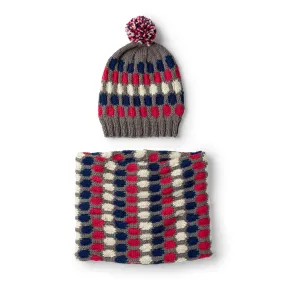 Red Heart Fair Isle Knit Hat & Cowl