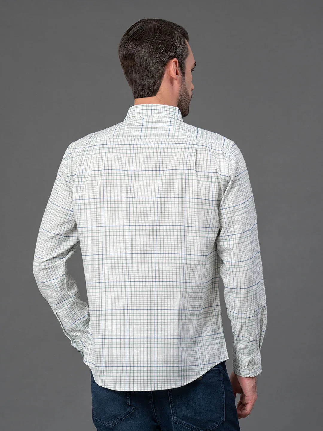 RedTape Blue Striped Shirt for Men | Premium Comfort