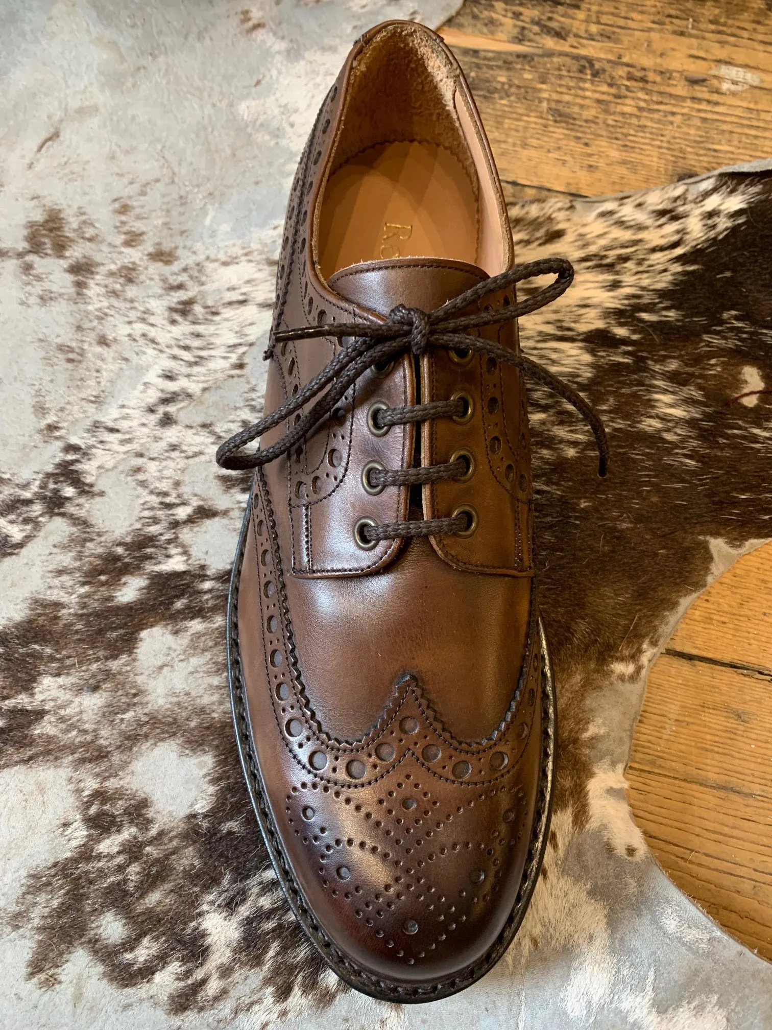 Regent - 'Avon R' Wingcap Derby Brogue - Mocha Leather