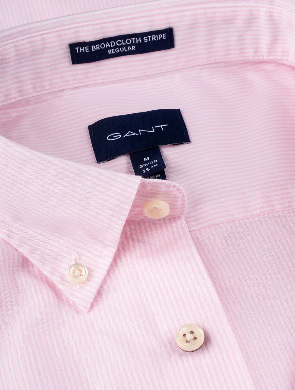 Regular Fit Broadcloth Banker Buttondown Shortsleeve California Pink