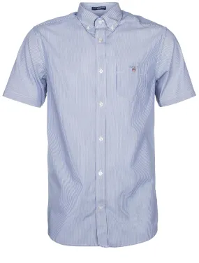 Regular Fit Broadcloth Banker Buttondown Shortsleeve College Blue