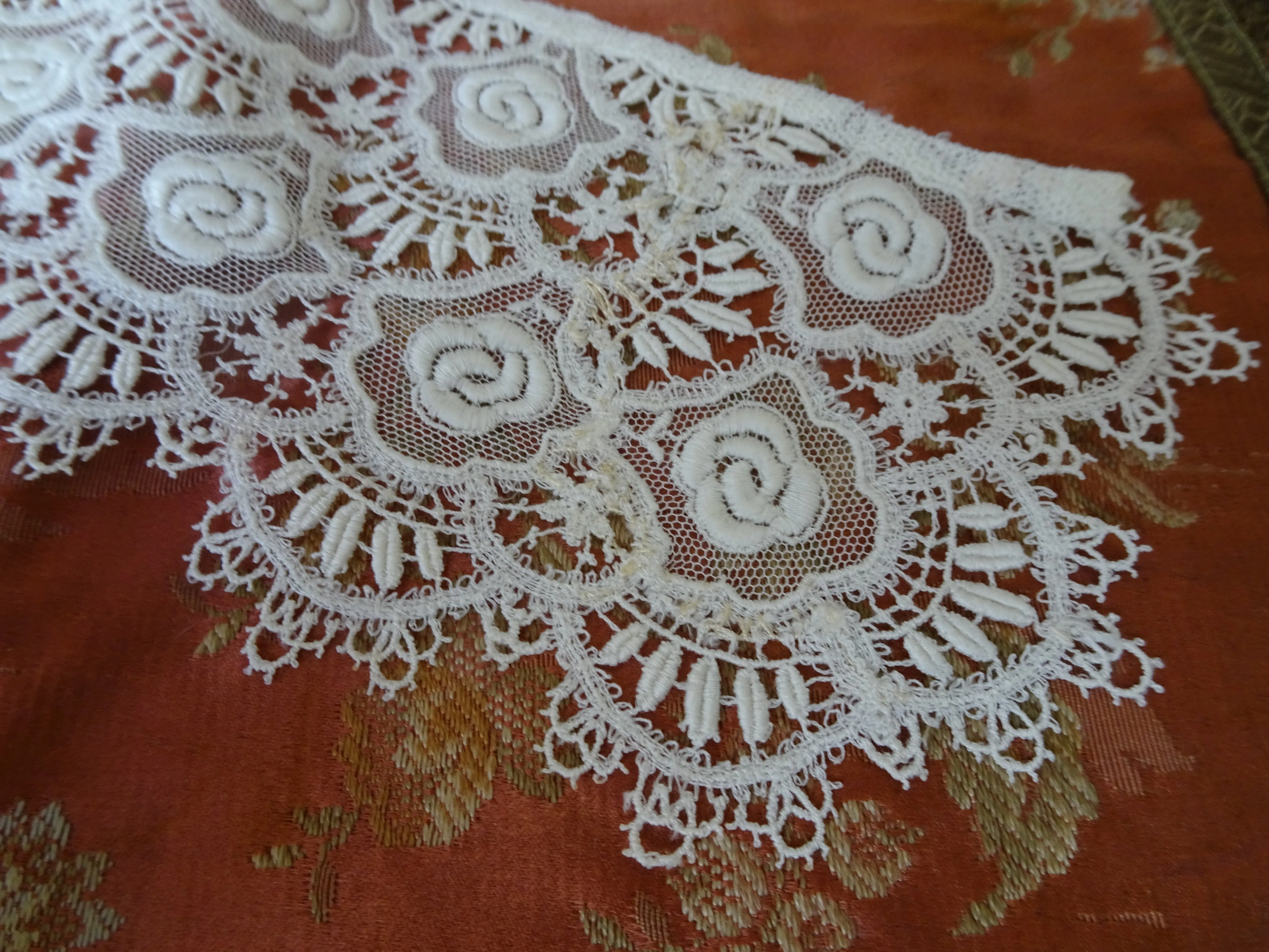 RESERVED BEAUTIFUL Antique Collar, French Cotton Embroidered Collar, Lovely Openwork Design,Display It or Wear It,Collectible Vintage Collars