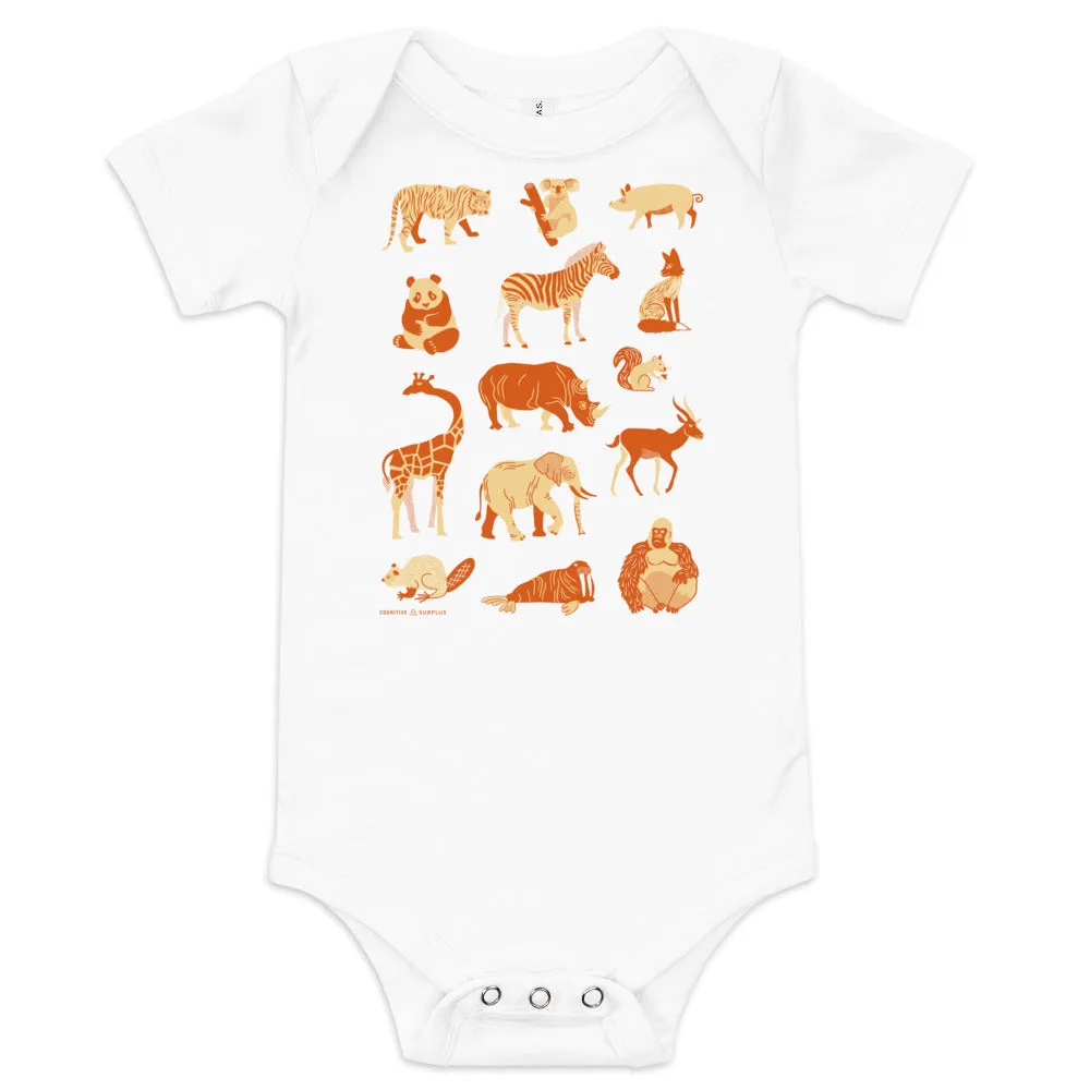 Retro Mammals Baby Bodysuit