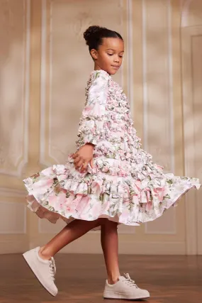 Rose Powder Crepe Kids Dress