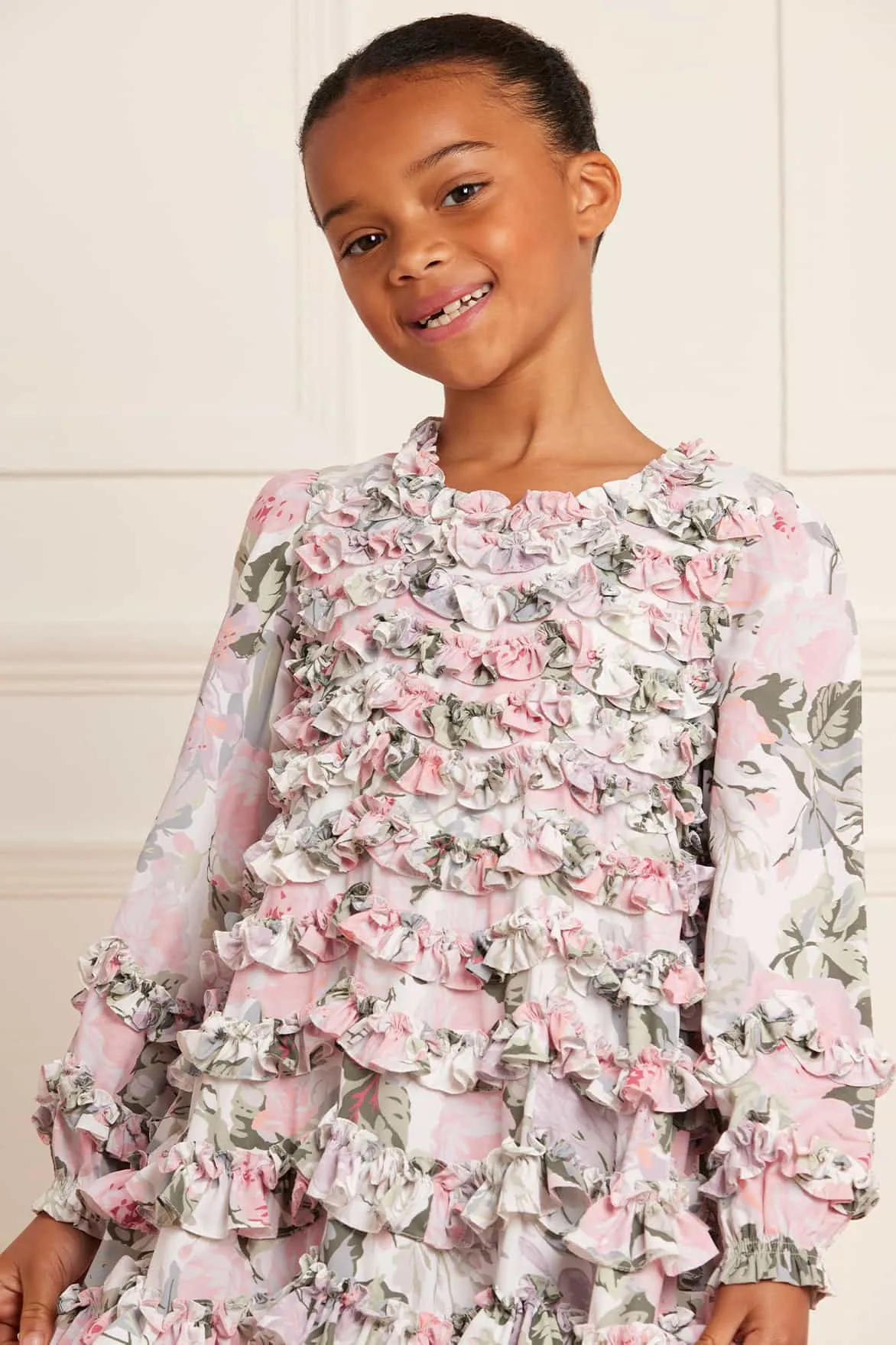 Rose Powder Crepe Kids Dress