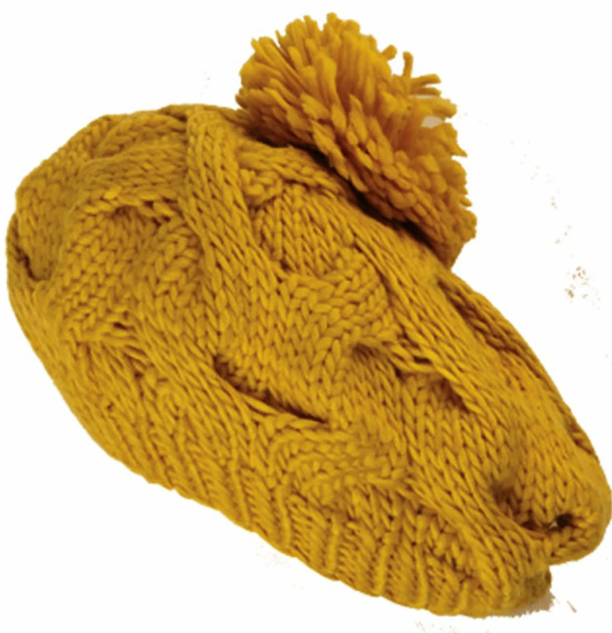 Sakkas Cable Knit Pom Pom Thick Slouch Hat