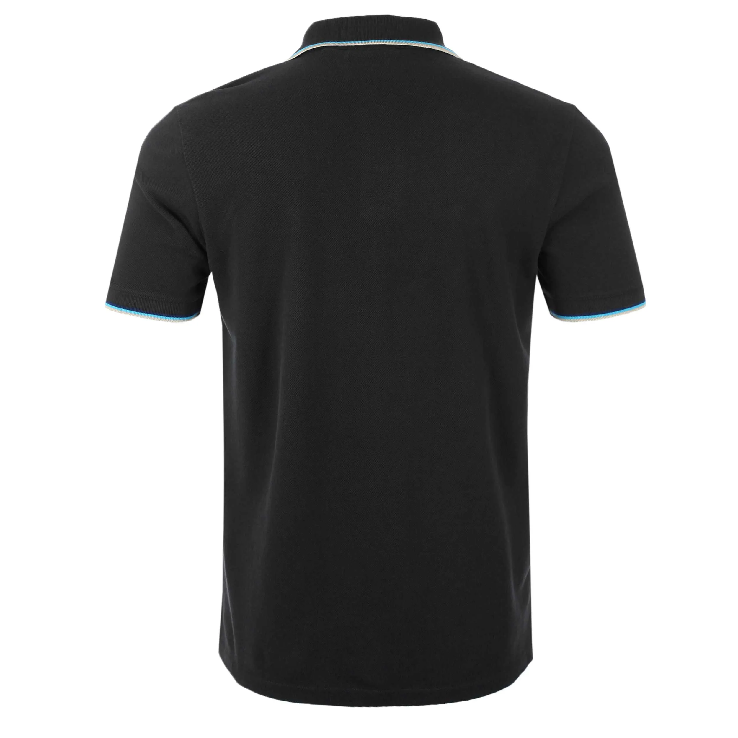 Sandbanks Badge Logo Tipped Polo Shirt in Black