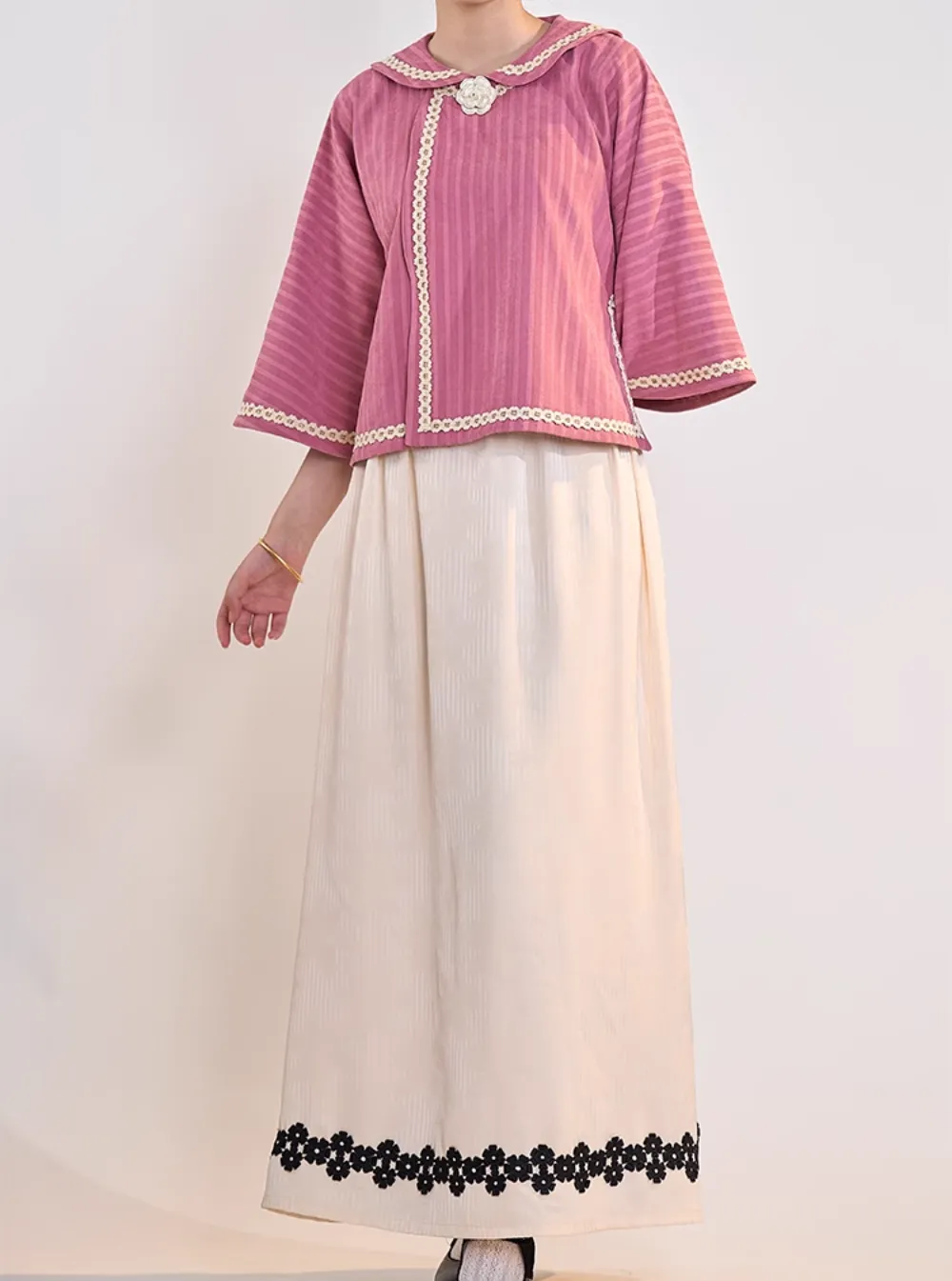 Shengxing Nügao 圣星女高 1920s Restoration School Uniform Top & Skirt Set