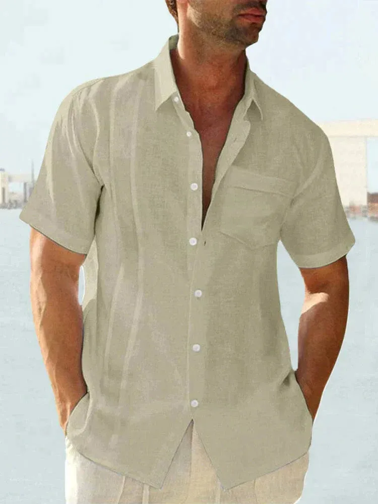 Short Sleeve Linen Style Shirts