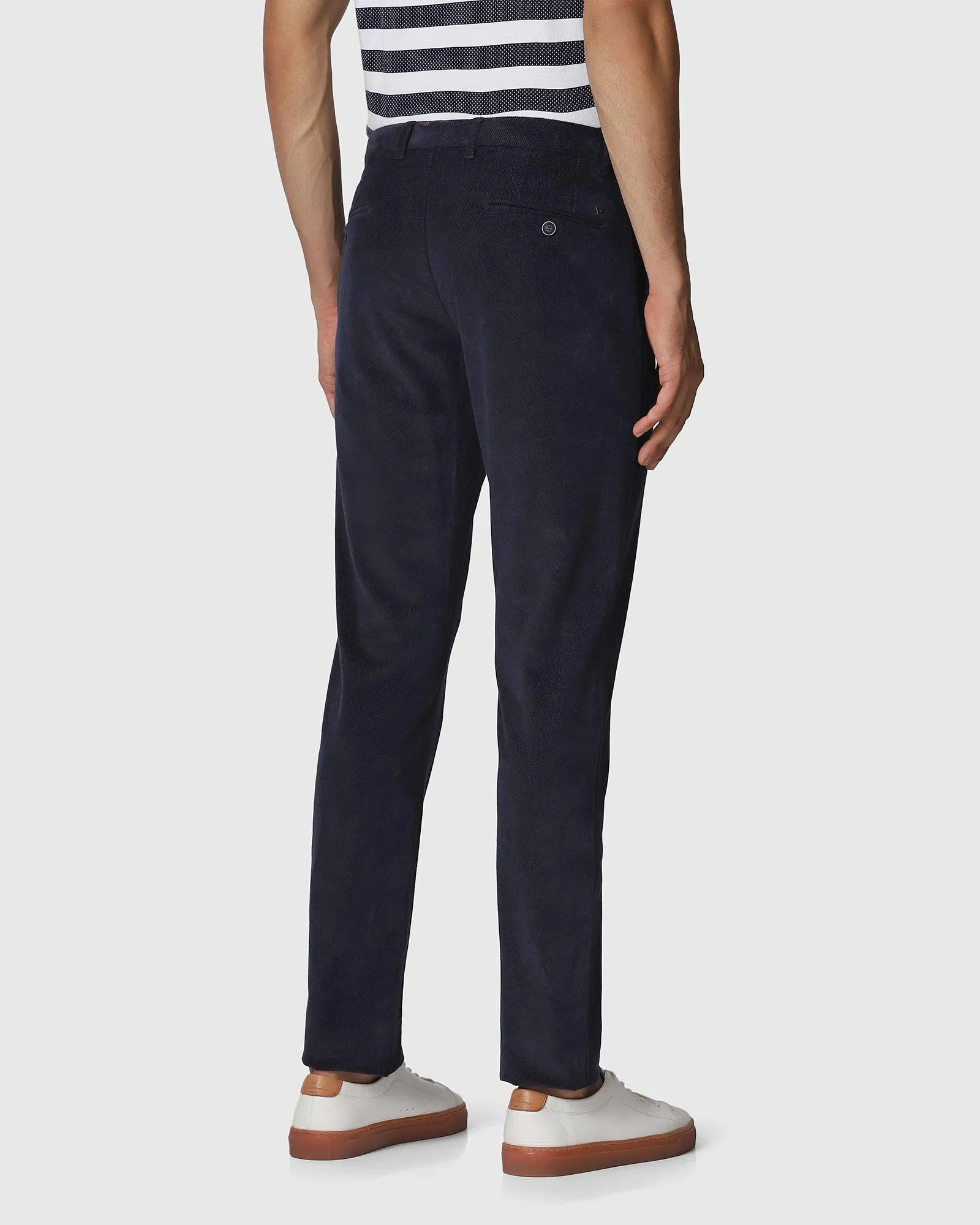 Slim Comfort B-95 Casual Navy Textured Khakis - Jacob