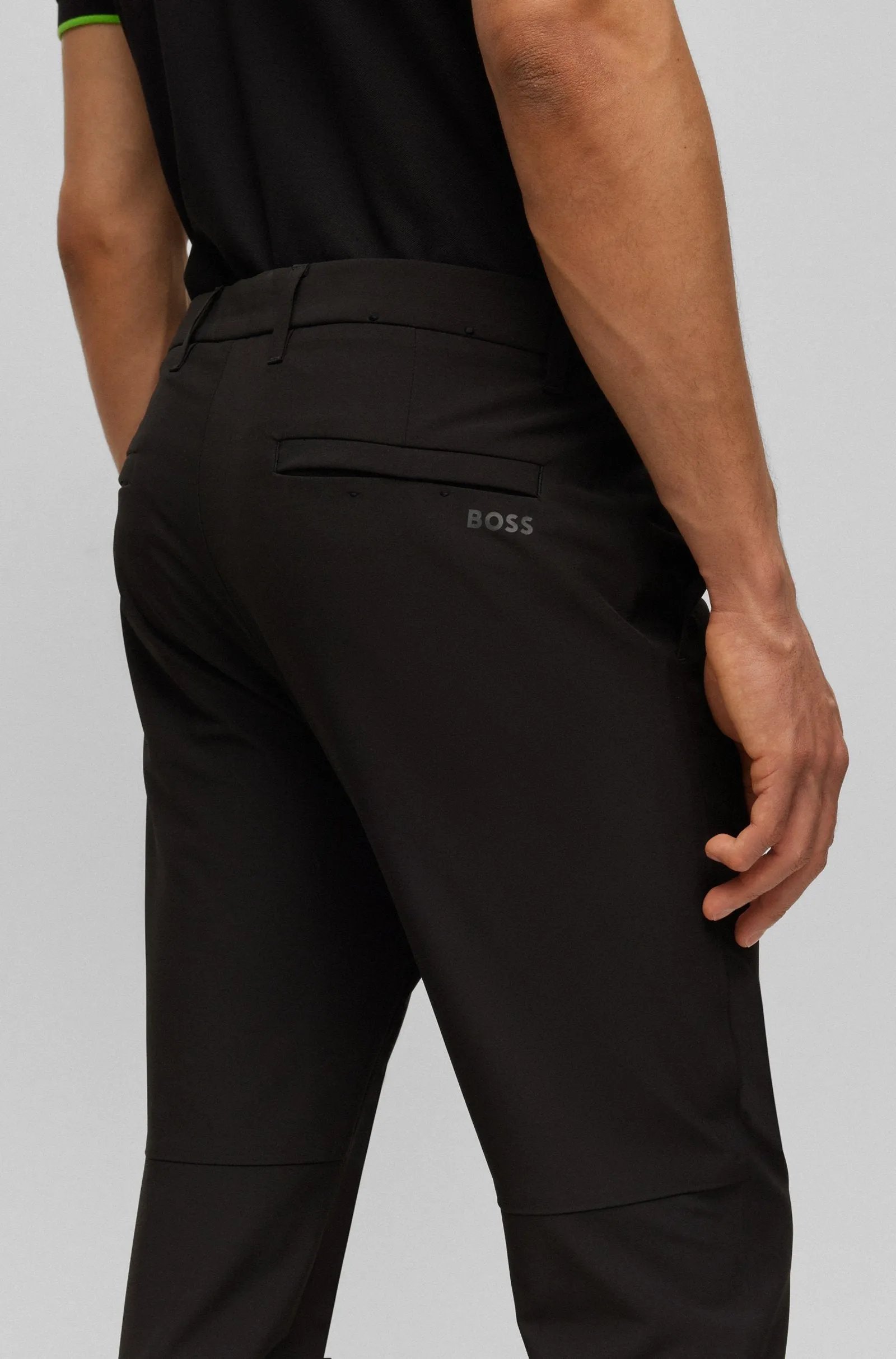 Slim Fit Easy Iron Stretch Chinos - Black