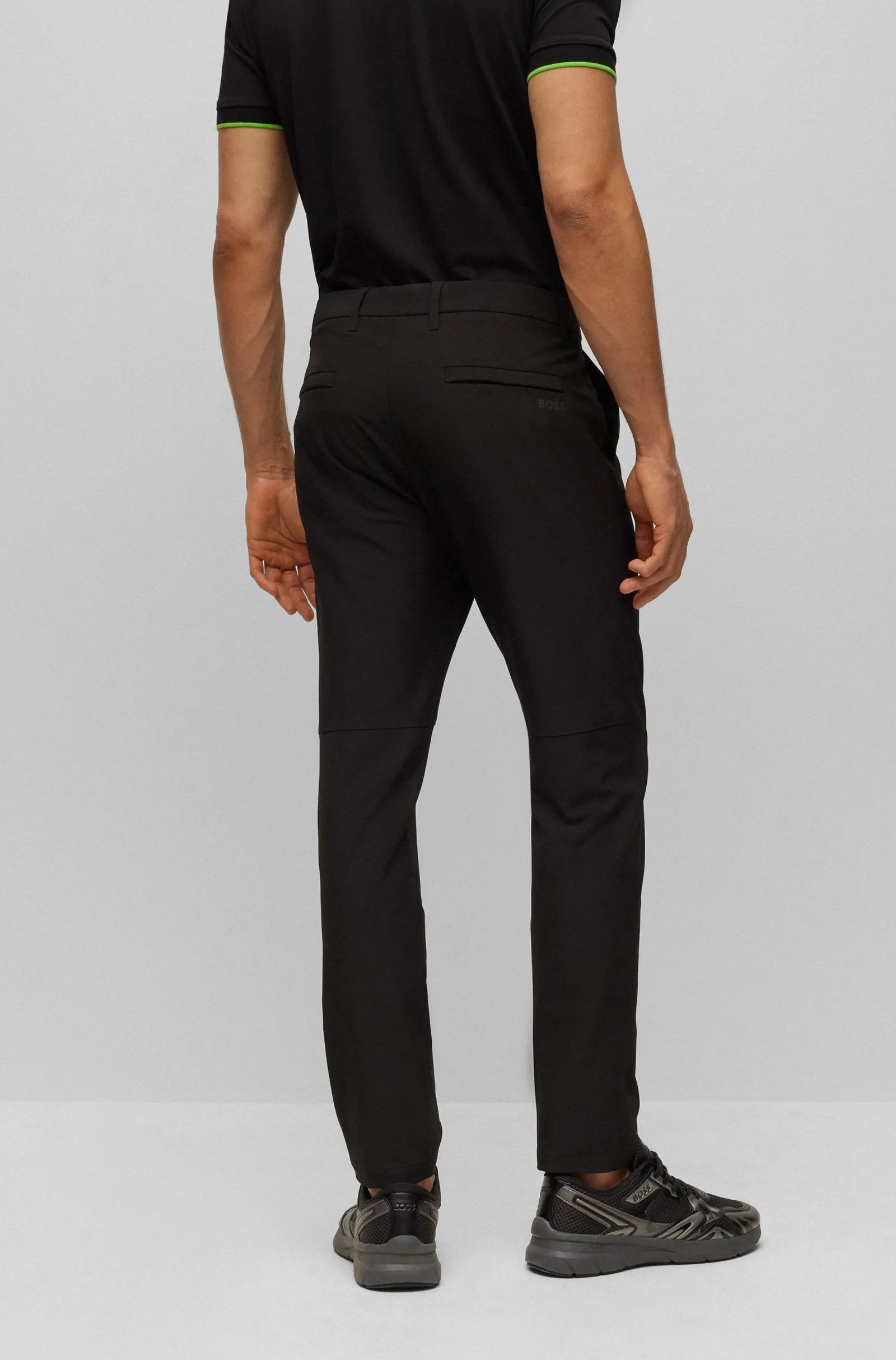 Slim Fit Easy Iron Stretch Chinos - Black