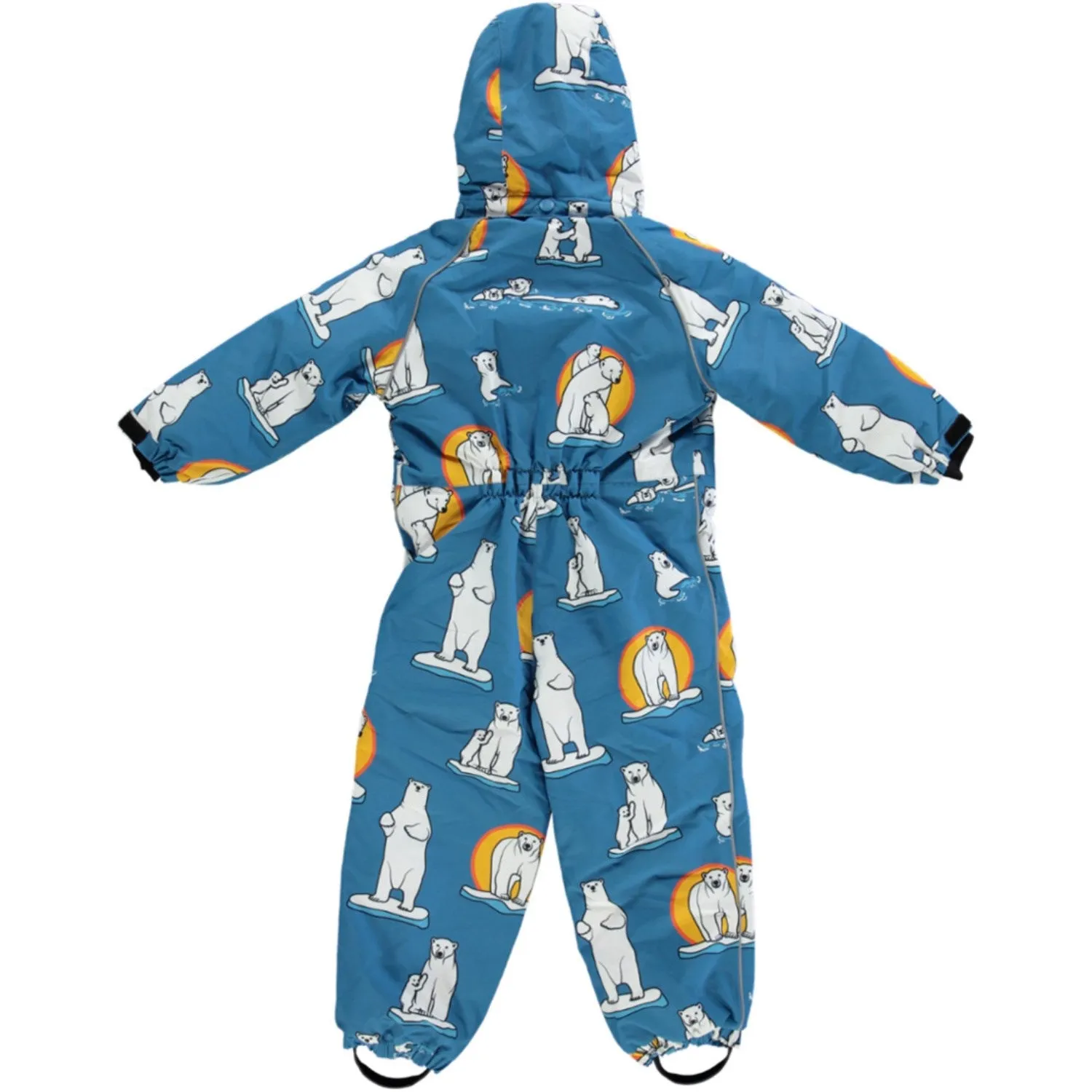 Småfolk Solid Blue Snowsuit Til Børn Med Isbjørne