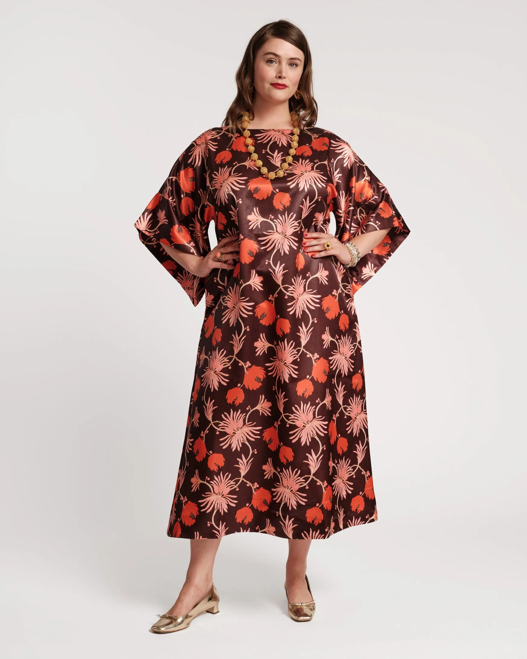 Spinnaker Satin Maxi Dress Fantasia Print