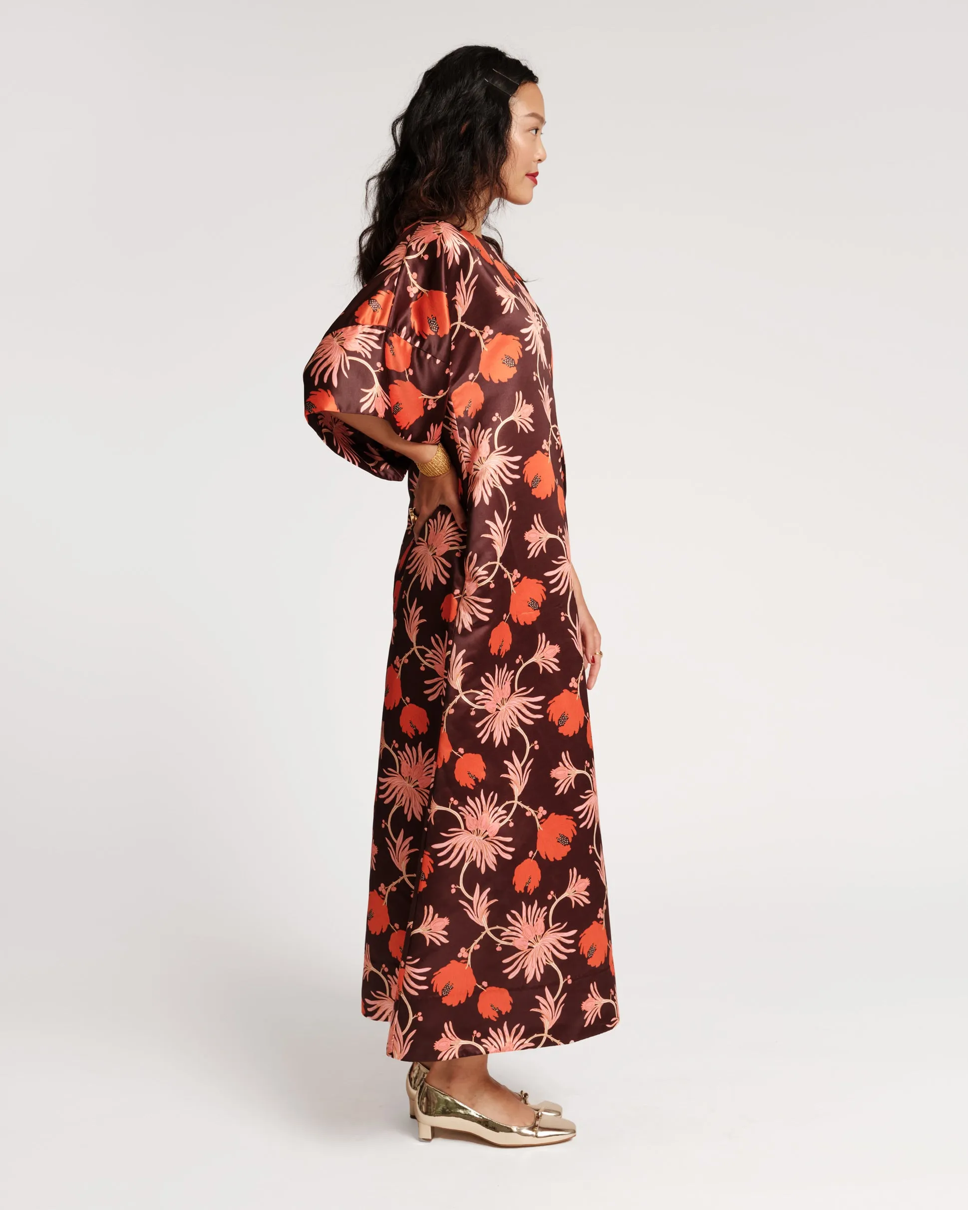 Spinnaker Satin Maxi Dress Fantasia Print