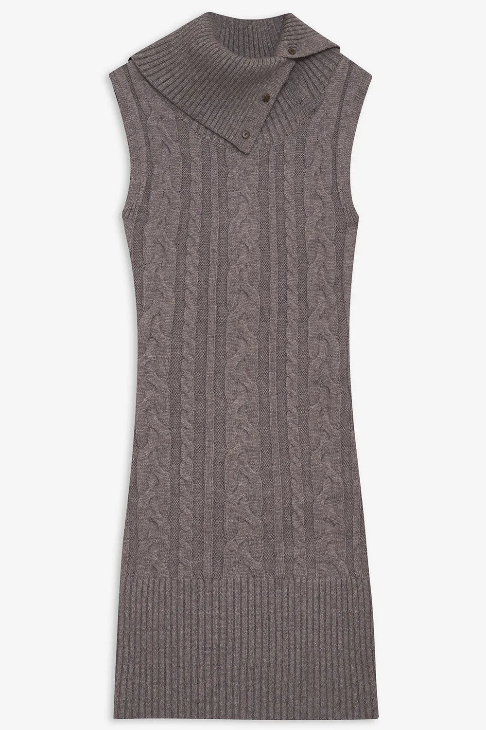 Storm Cable Cloud Knit Mini Dress - Dark Pearl