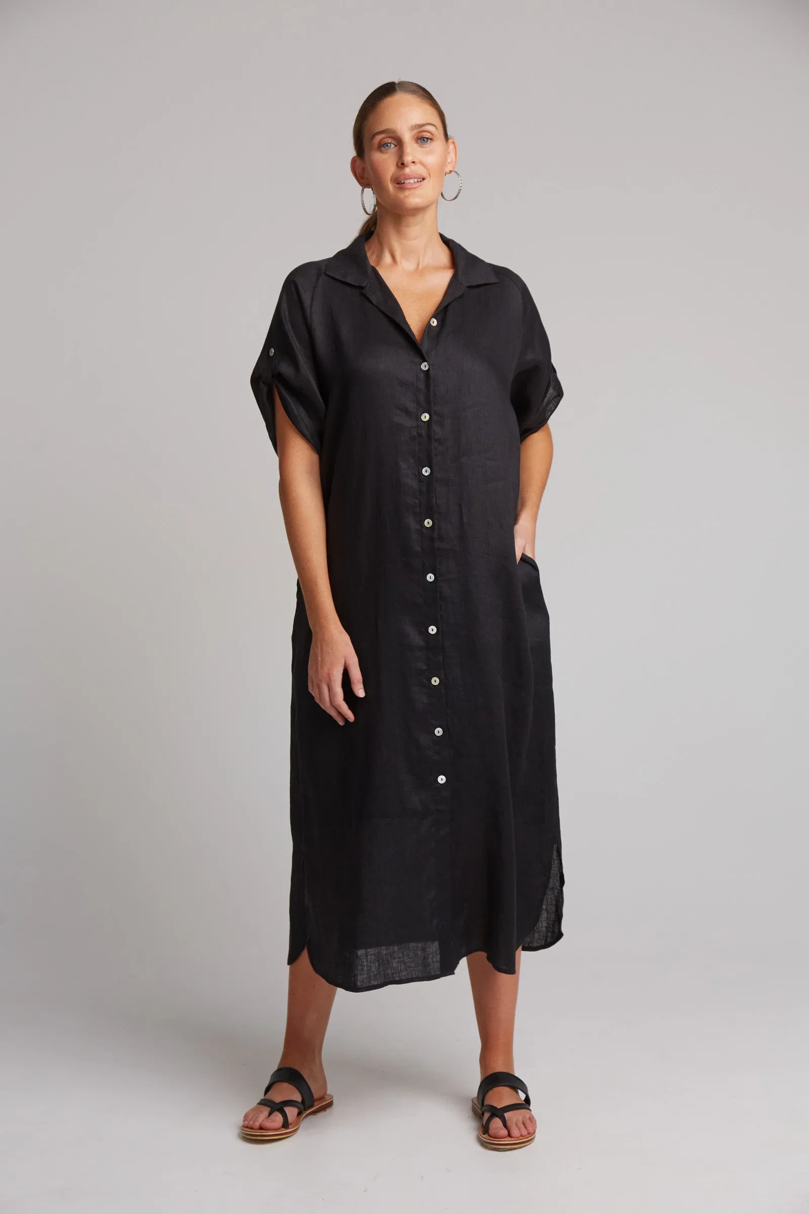 Studio Shirt Dress - Ebony