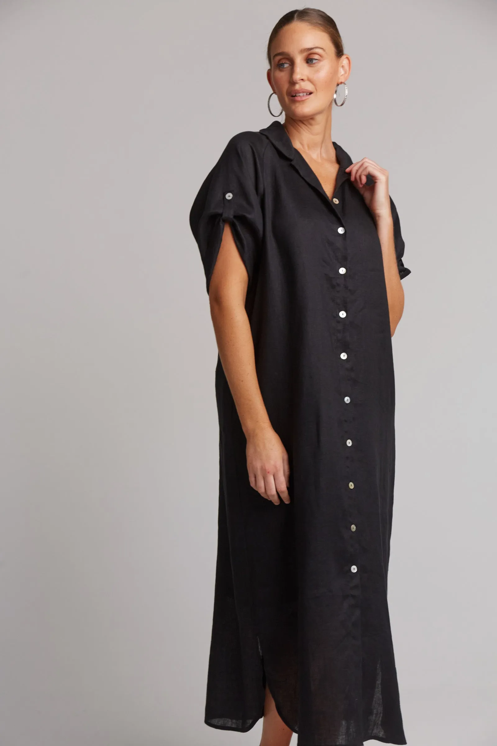 Studio Shirt Dress - Ebony