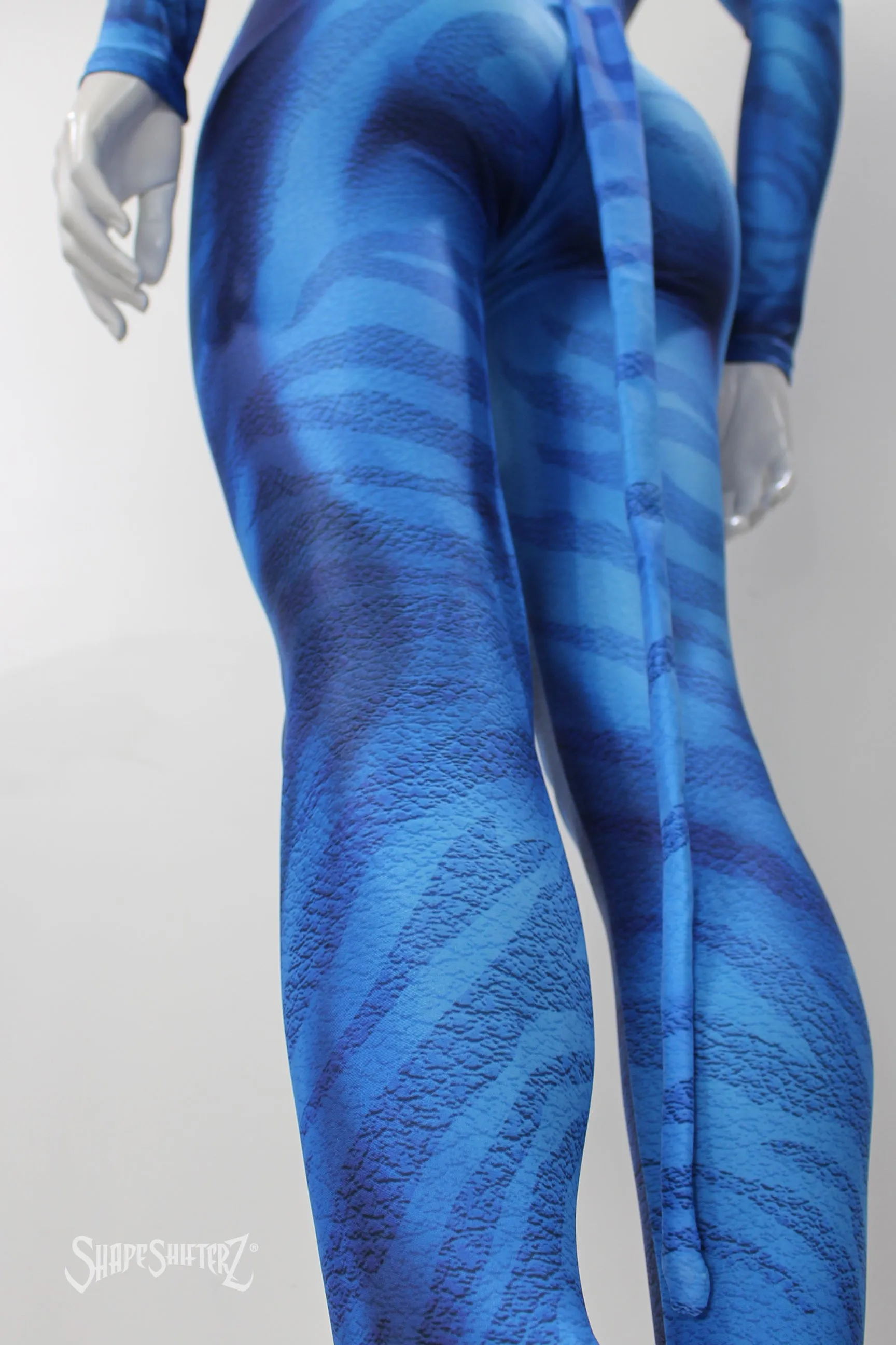 Subtle Muscle -Enhancing Men's Blue Zebra Bodysuit - Cosplay | Athletics | Performance