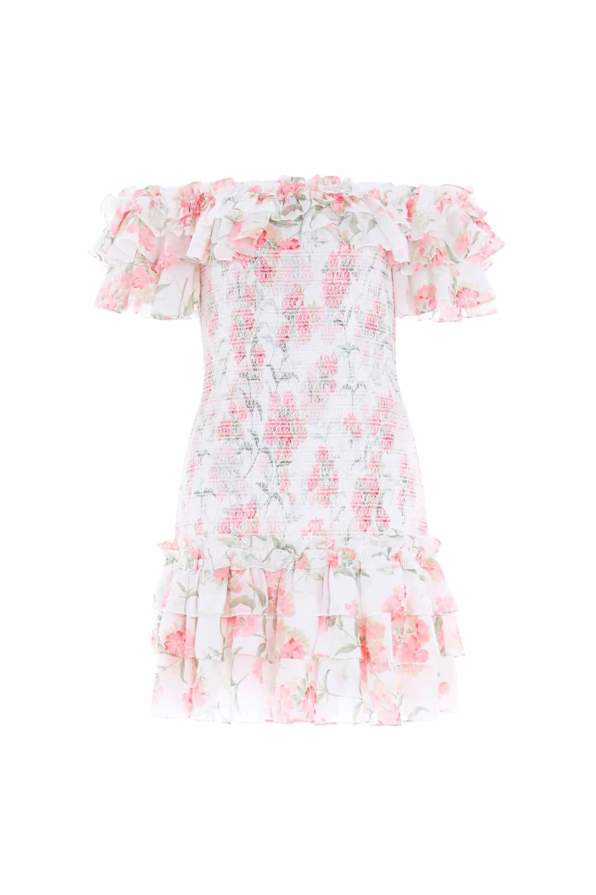 Summer Posy Chiffon Smocked Micro Mini Dress