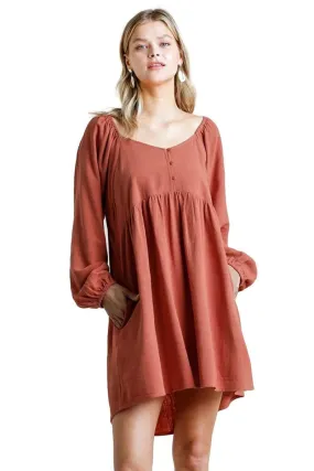 Sweetheart Babydoll Dress, Sunset