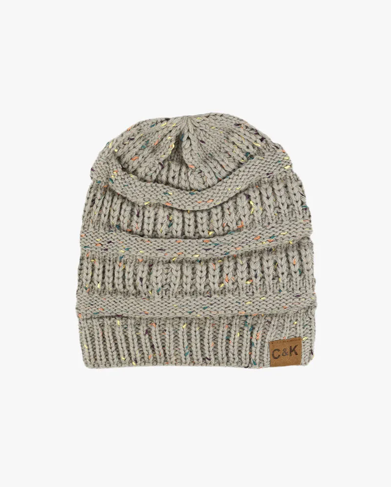 The Hat Depot - Multi Color Stretch Cable Knit Chunky Beanie