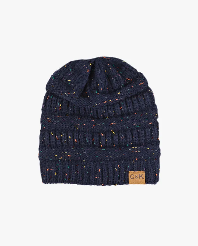 The Hat Depot - Multi Color Stretch Cable Knit Chunky Beanie