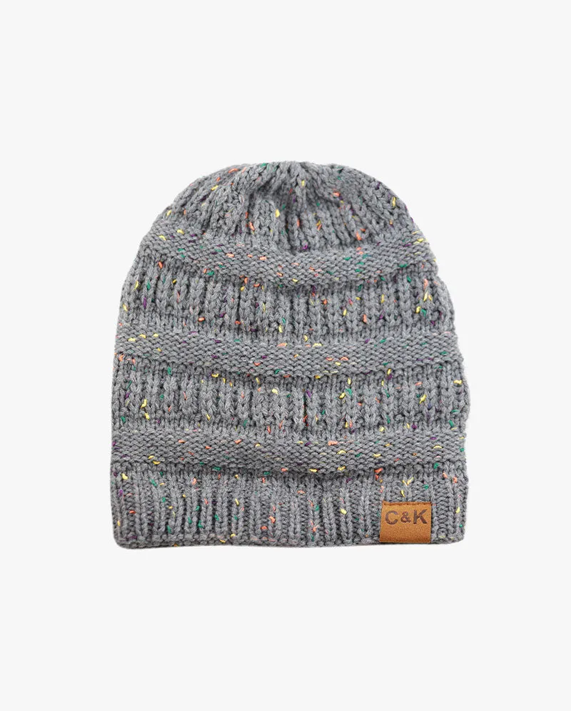 The Hat Depot - Multi Color Stretch Cable Knit Chunky Beanie