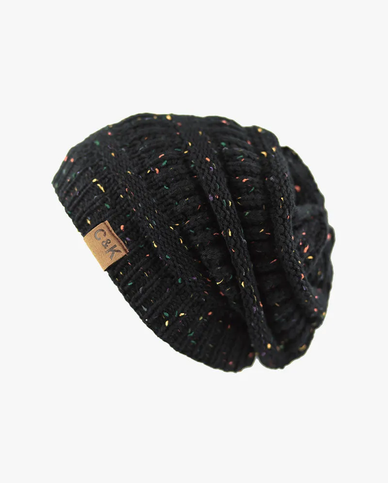 The Hat Depot - Multi Color Stretch Cable Knit Chunky Beanie