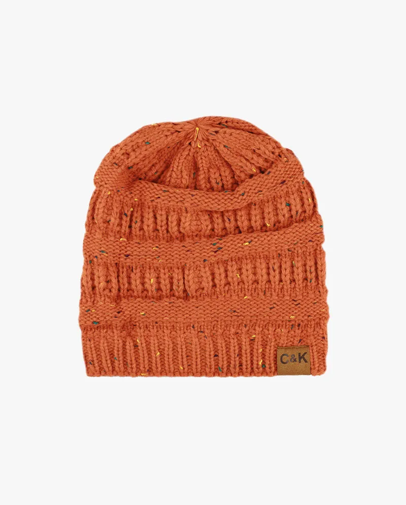 The Hat Depot - Multi Color Stretch Cable Knit Chunky Beanie