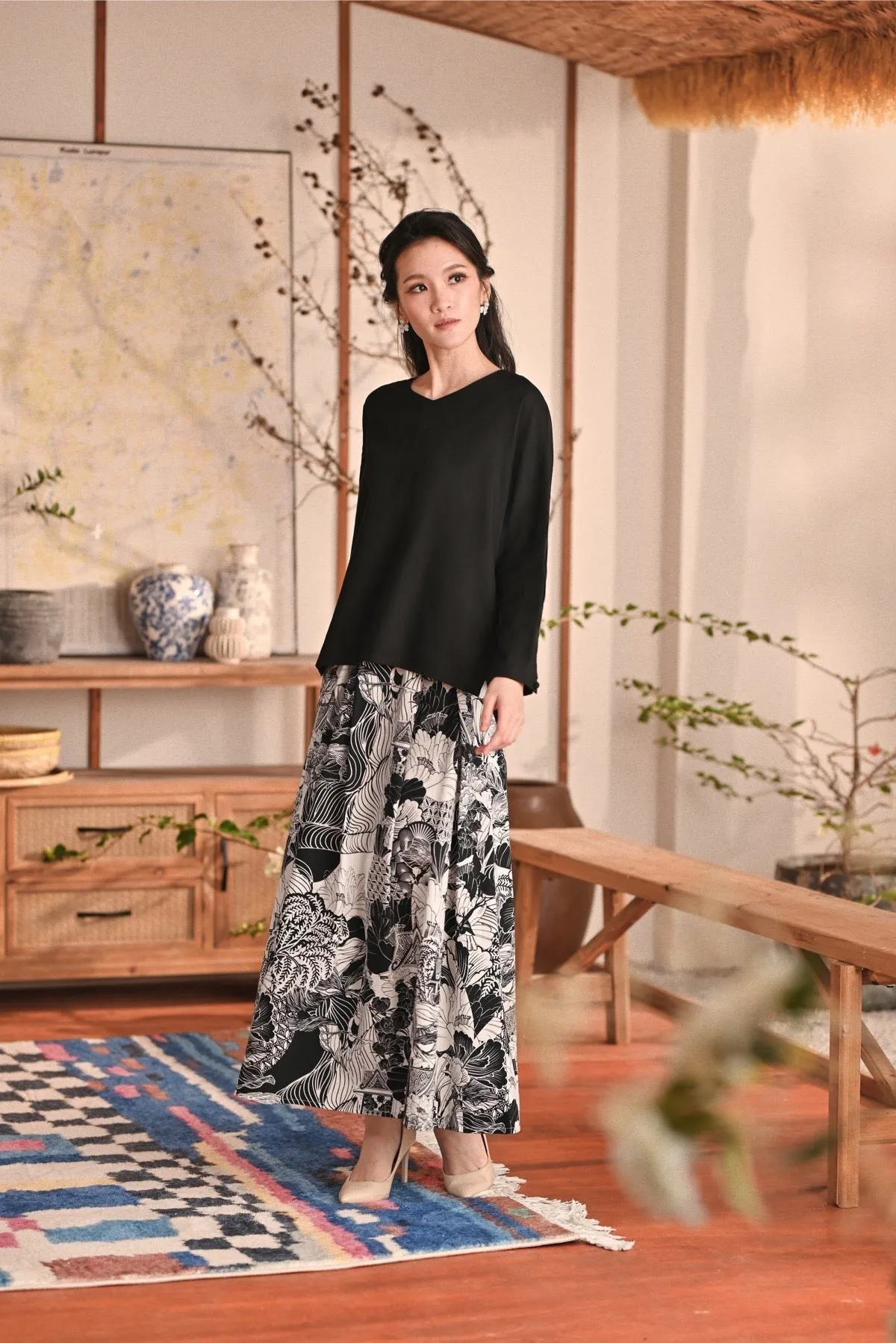 The Heiwa Women A-Line Skirt - Sumi