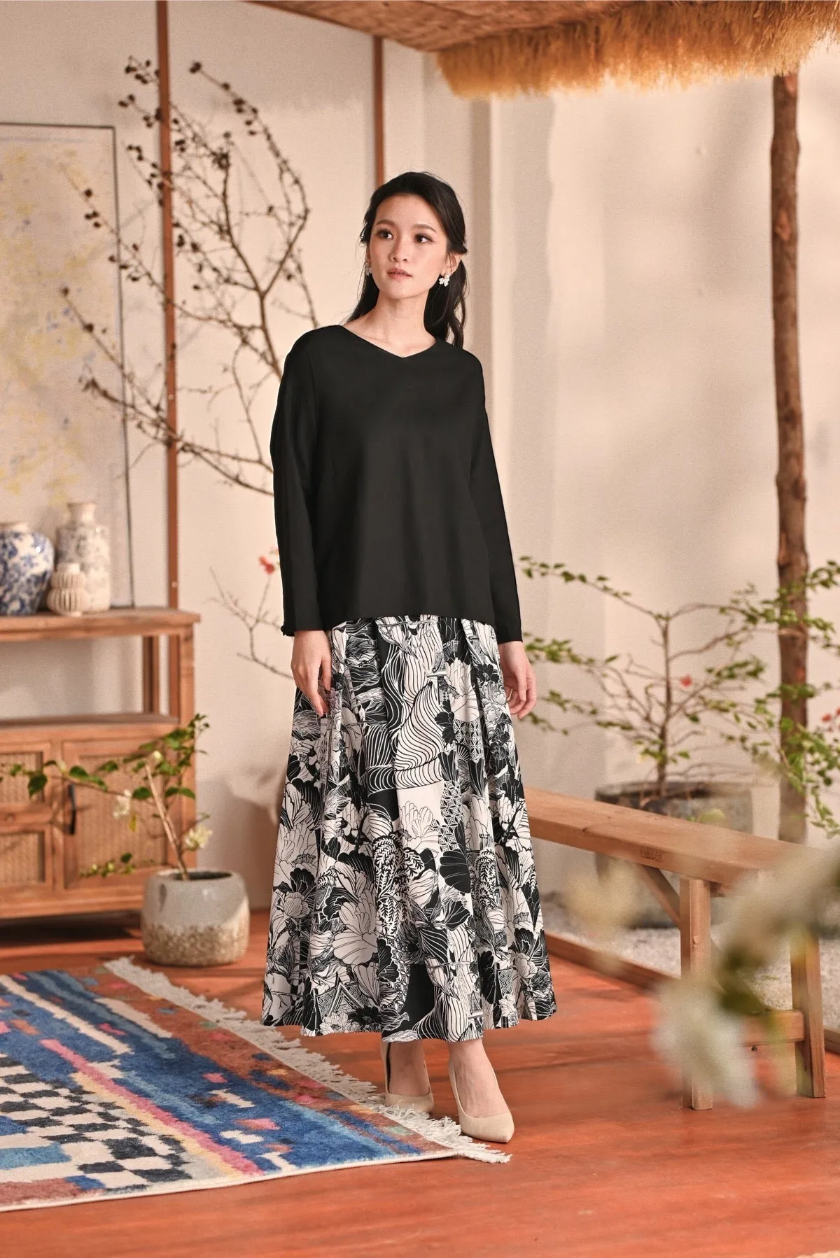 The Heiwa Women A-Line Skirt - Sumi