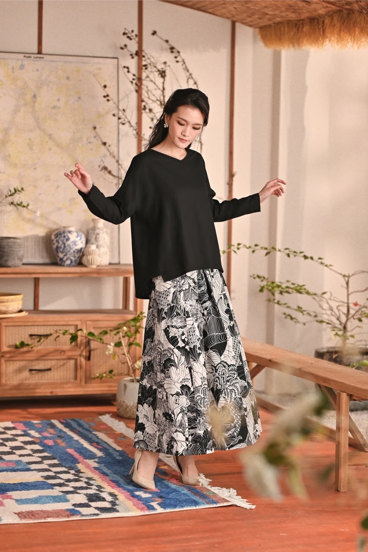 The Heiwa Women A-Line Skirt - Sumi