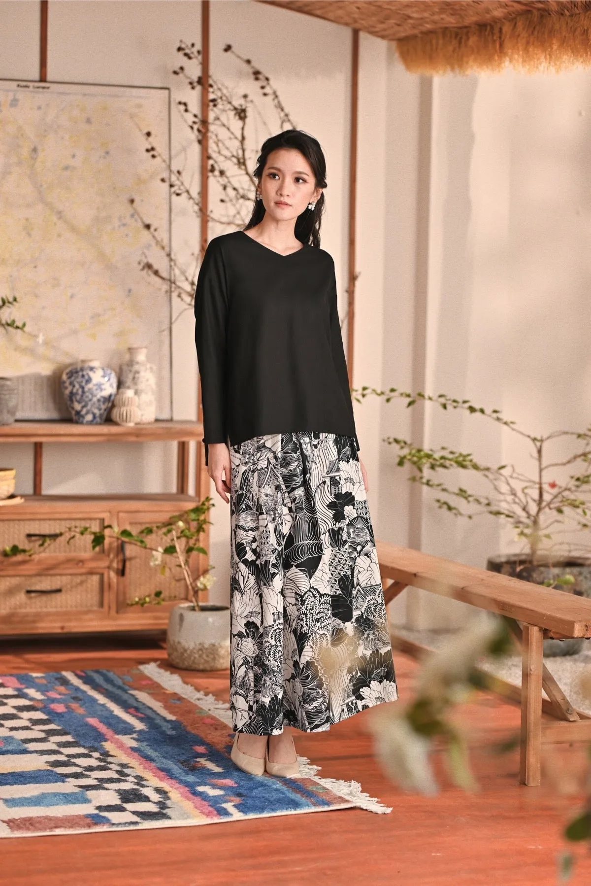 The Heiwa Women A-Line Skirt - Sumi