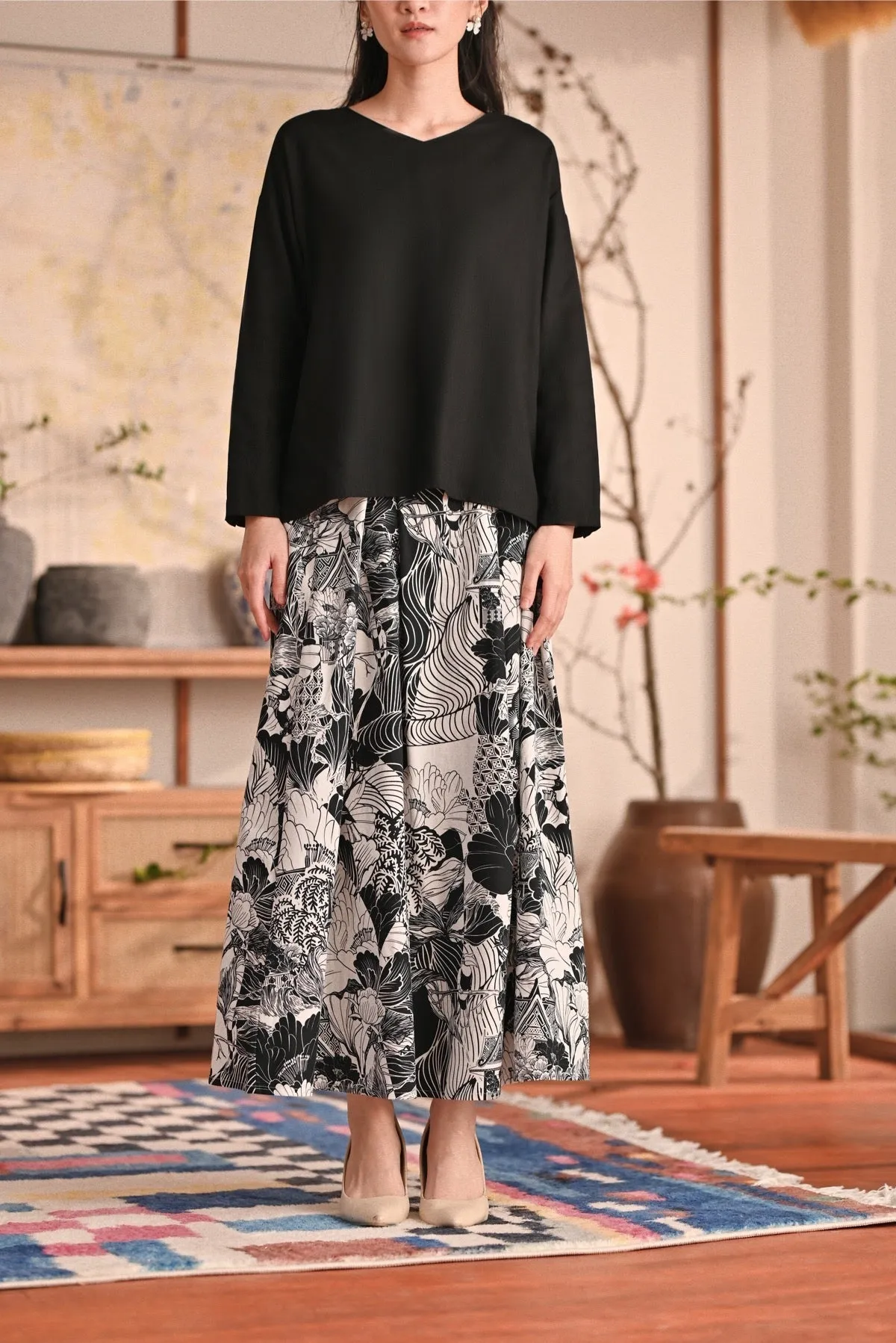 The Heiwa Women A-Line Skirt - Sumi