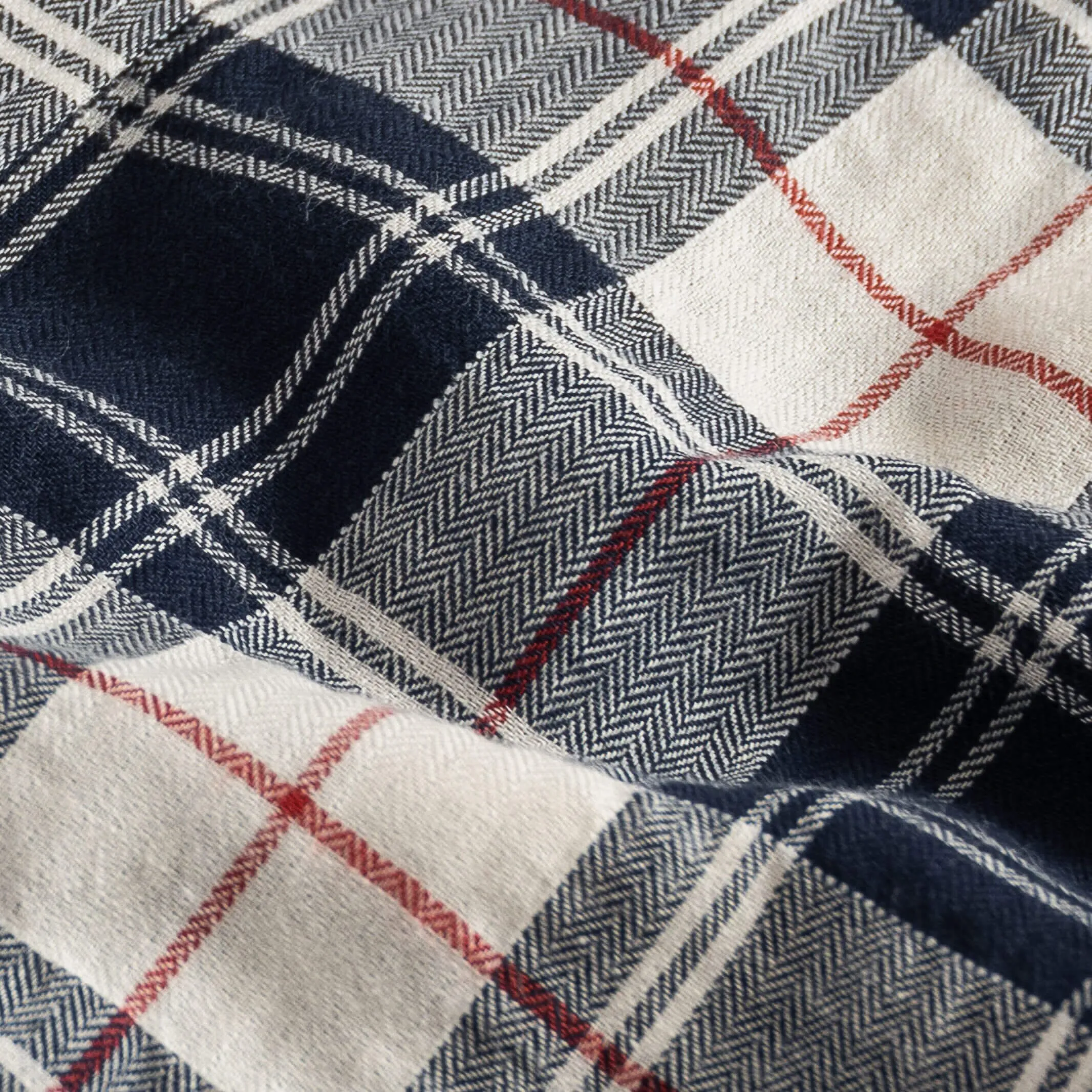 The Navy Brooks Brushed Herringbone Custom Shirt