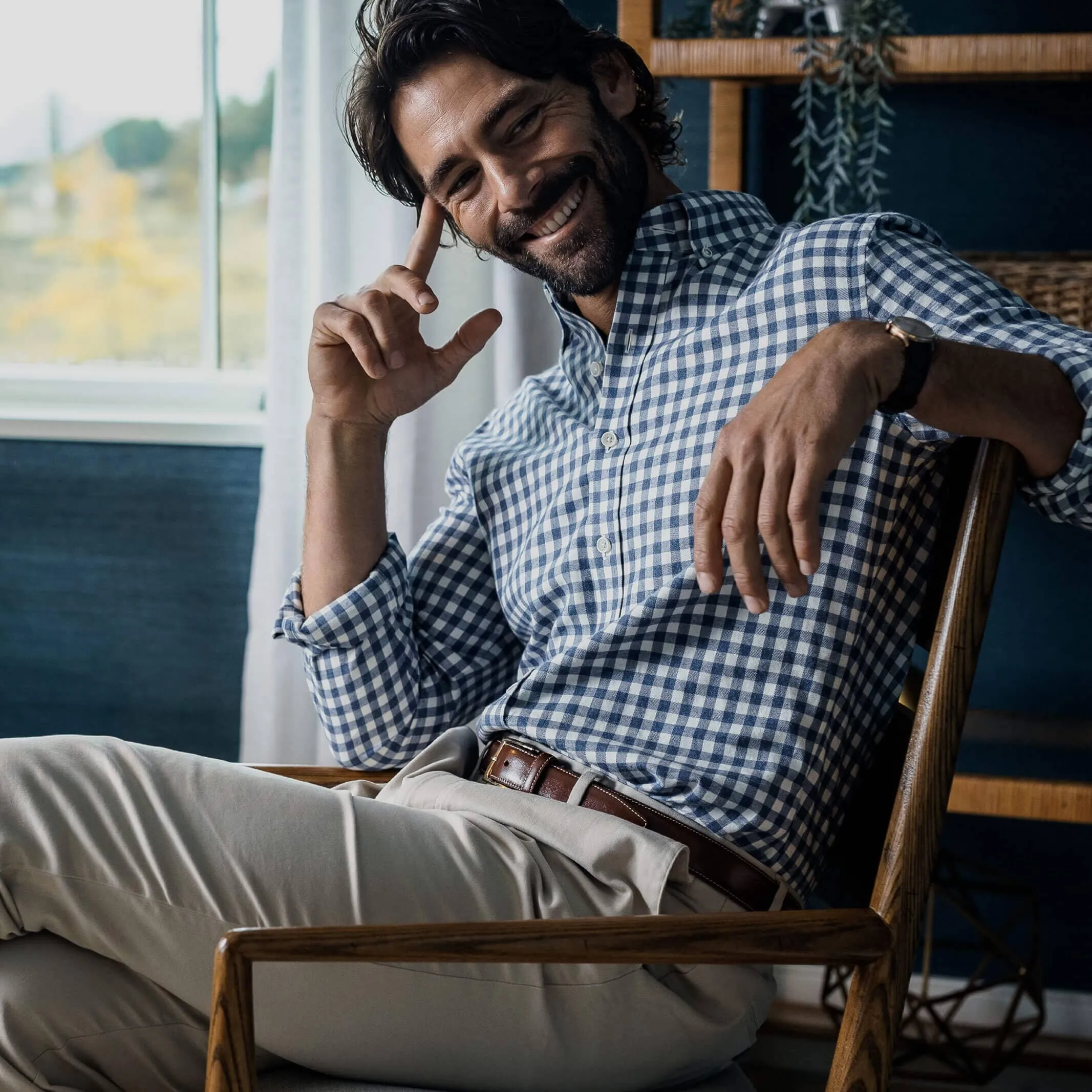 The Smoky Blue Rogers Gingham Custom Shirt